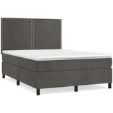  Box spring posteljni z vzmetnico temno siv 140x190 cm žamet, (20736096) | Shoptok.si
