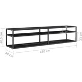 TV ormarić boja crnog mramora 180x40x40 5 cm od kaljenog stakla | shoptok.hr