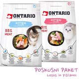 Ontario Kitten poskusni paket za mladičke - piščanec, losos - 2 x 400 g Cene