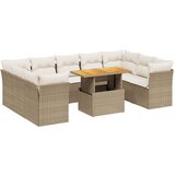 vidaXL 10-dijelni set vrtnih sofa s jastucima bež od poliratana | shoptok.hr