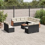  12-dijelni set vrtnih sofa od poliratana s jastucima crni | shoptok.hr