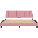  Okvir za krevet s uzglavljem ružičasti 180x200 cm baršunasti | shoptok.hr