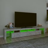 TV ormarić s LED svjetlima siva boja betona 230x36,5x40 cm | shoptok.hr