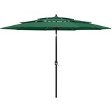 vidaXL Senčnik aluminij zelen 3 m | Shoptok.si