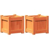 Maison Chic Vrtno cvetlično korito - Cvetlični Lonec 2 kosa voščeno rjava trdna borovina, (21790106) | Shoptok.si