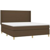  Krevet s oprugama i madracem tamnosmeđi 160x200 cm tkanina | shoptok.hr