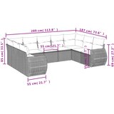  9-dijelni set vrtnih sofa s jastucima poliratan smeđi | shoptok.hr