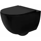 Rea Carlo Mini ploščata WC školjka brez oboda črna Matt Black