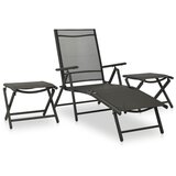 The Living Store Vrtna garnitura 3-delna tekstil in aluminij črna - Vrtna Sedežna Garnitura, (21461091) | Shoptok.si