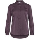 Vila Topi & Bluze Noos Ellette Satin Shirt L/S - Perfect Plum Vijolična Cene