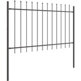  Vrtna ograja z vrhom v obliki sulice, siva, 15,3x0,8 m, jeklo | Shoptok.si