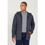 AC&Co / Altınyıldız Classics Men's Navy Blue-gray Standard Fit Regular Fit Hooded Zipper Sweatshirt Jacket Cene