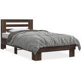 Furnova Posteljni okvir rjav hrast 90x190 cm inženirski les in kovina, (21942079) | Shoptok.si