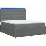  LED okvir za krevet s madracem Tamnosiva 140 x 190 cm Tkanina | shoptok.hr