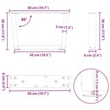  Noge za klub stolić V-oblik 2 kom Prirodni čelik 50 x (30-31,3) cm Čelik | shoptok.hr