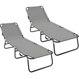  Sklopiva ležaljka za sunčanje 2 pcs Siva 188 x 57 x 86,5 cm | shoptok.hr