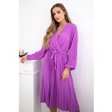 Kesi Włoski Dress tied with a pleated hem violet | Shoptok.si