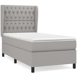  Box spring postelja z vzmetnico svetlo siv 100x200 cm blago, (20725773) | Shoptok.si