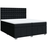vidaXL Box spring postelja z vzmetnico črn 200x200 cm blago | Shoptok.si