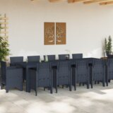  13-dijelni vrtni blagovaonski stol i stolice Antracit Poli Ratan | shoptok.hr