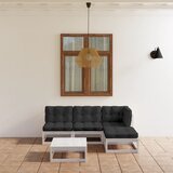  Sedežna garnitura 5-delna z blazinami trdna borovina | Shoptok.si