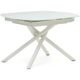 Kave Home Bijeli proširiv blagovaonski stol sa staklenom pločom stola 100x130 cm Yodalia – | shoptok.hr