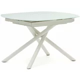 Kave Home Bijeli proširiv blagovaonski stol sa staklenom pločom stola 100x130 cm Yodalia –