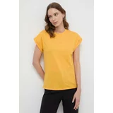 Marella Bombažna kratka majica ženski, oranžna barva