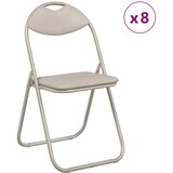  Zložljiva stolica 8 pcs Peščena 48 x 43,5 x 81 cm Umjetno usnje, (5000296618) | Shoptok.si