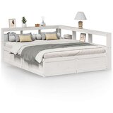  Krevet s regalom z knjige bez madraca bijeli 150x200cm borovina | shoptok.hr