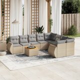 Maison Chic Seti vrtnega pohištva - Vrtna garnitura 9-delna z blazinami bež poli ratan, (21796030) | Shoptok.si