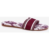 Boto Patterned Flat Sandals Women Bordeaux Leysi | shoptok.hr