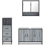  3-dijelni set kupaonskog namještaja siva boja hrasta drveni | shoptok.hr