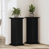 vidaXL Stojalo za rastline Črn hrast 33x33x100 cm Tehnološko obdelan les | Shoptok.si