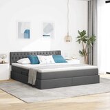 s madracem i skladištem Tamno siva 160 x 200 cm Baršun | shoptok.hr