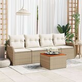  5 dijelni vrtni sofy set s jastučićima bež poli ratan akacija | shoptok.hr