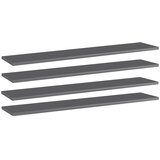 Police za knjige 4 kom visoki sjaj sive 100x20x1,5 cm iverica | shoptok.hr
