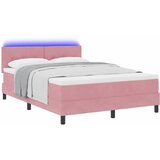  LED Box Spring Krevet s madracem Ružičasta 140 x 190 cm Baršun | shoptok.hr