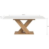 MID.YOU Raztegljiva Miza Marlon, Bela, Barva Hrasta, 150-190x90cm | Shoptok.si
