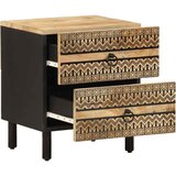 Maison Chic Nočna omarica - Nočna miza črna 40x33,5x46cm Masivni neobdelan les Mango, (21690614) | Shoptok.si