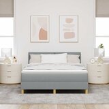  LED Box Spring Krevet Svijetlo siva 160 x 200 cm tkanina | shoptok.hr