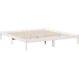 vidaXL Daljši posteljni okvir brez vzmetnice bel 200x220 cm borovina | Shoptok.si