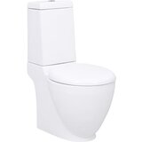 vidaXL Keramična WC školjka pretok vode zadaj bela | Shoptok.si