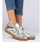 D/CEO marka niezdefiniowana Silver patent women's sneakers Keyla Cene