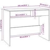  Radni stol boja betona 101 x 50 x 76,5 cm od konstruiranog drva | shoptok.hr
