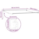  Sklopiva konstrukcija tende Antracit 350 x 250 cm Aluminij | shoptok.hr