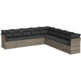  The Living Store Vrtna sedežna garnitura 9-delna z blazinami siv poli ratan - Vrtna Sedežna Garniture, (21461225) | Shoptok.si