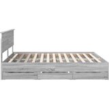  Krevetna konstrukcija Siva Sonoma 200 x 200 cm Inženjersko Drvo | shoptok.hr
