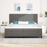  Postelja s Box Springom z vzmetnico svetlo siva 200x200 cm Žamet, (22081189) | Shoptok.si