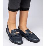Gemre Navy blue women's loafers with gold decoration Senna | Shoptok.si